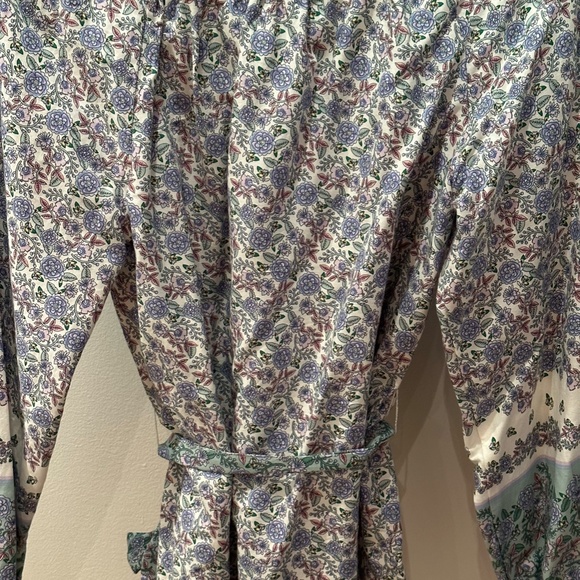 Floral Square Neck Tie Waist Blouse - Picture 3 of 3